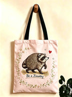 Raccoon Jimoxy Print Leisure Canvas Bag
