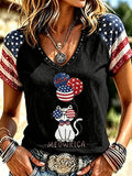 Women's Cats Print Casual T-shirt