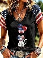 Women's Cats Print Casual T-shirt