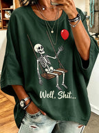 Women's Retro Halloween Well, Shit... Printed Sweatshirt