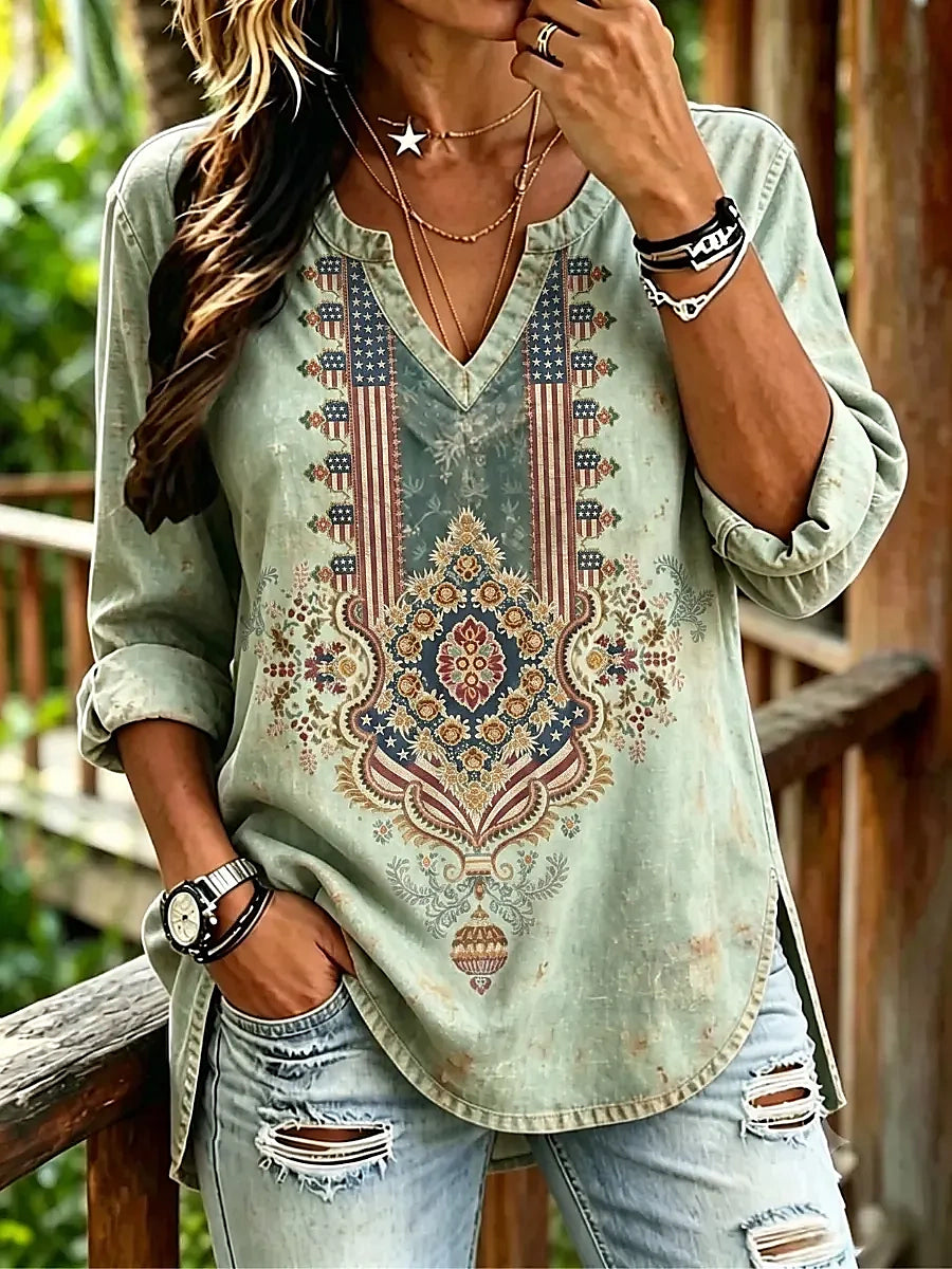 Women'S 250Th Anniversary Printed Casual Top